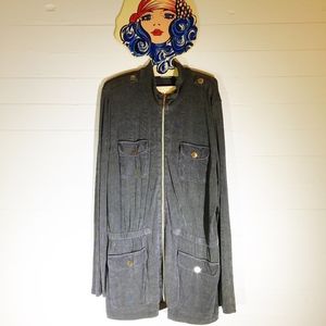 Chicos Travelers Zip Cardigan Jacket Military 2